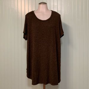 2XL Time and Tru Maternity Long Flowy Brown Shirt